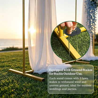 Metal Arch Backdrop Stand 7.2FT+6.6FT+6FT: Wedding Arch Frame for Ceremony Balloon Arch Stand for Birthday Anniversary Wedding Party Baby Shower