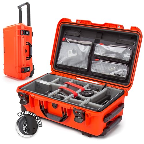 NANUK 935 Pro Photo Kit – Waterproof Travel Camera Hard Case with Padded Dividers and Wheels, 22” x 14” x 9” - Dustproof and Impact Resistant, Airline Carry-On Approved – Orange | IP67 Waterproof and Dustproof Nk-7 Resin Wheeled Case, Powerclaw Latches, P