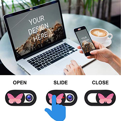 Webcam Cover Slide 6 Packs Ultra-Thin Camera Covers for Computer Laptop Desktop Smartphone to Protect Your Privacy and Security, Butterfly - color: Butterfly 6 Packs