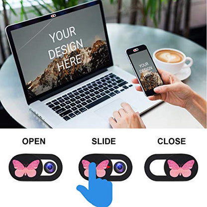 Laptop Camera Cover Slide 3 Pack Ultra Thin Slide Laptop Camera Cover for Echo Show, Smartphone, Computer, Tablet, Chromebook, PC - Butterfly - color: Butterfly