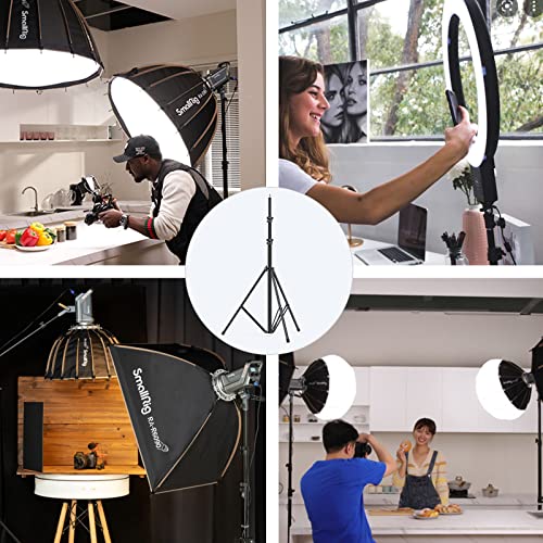 SMALLRIG Photography Light Stand 110"/9.2ft/280cm, Air-Cushioned Aluminum Photo Video Tripod Stand with 1/4" Screw for Softbox, Studio Light, Reflector and Ring Light, Max Load 8kg, RA-S280 - size: 9.2ft (Stand Only)