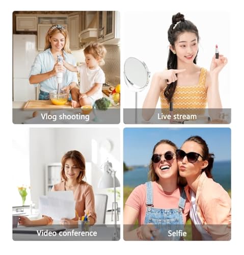 Smartphone Vlog Kit with Mini LED Light, Microphone, Extendable Phone Clip, Tripod, and Adjustable Brightness for Live Streaming, Selfies, Tiktok, YouTube, and Podcast (Phone/Android)