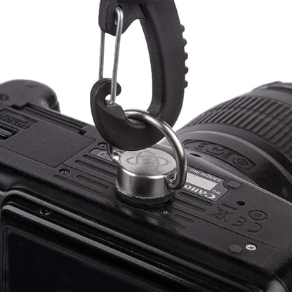 Stainless Steel D Ring 1/4 Screw Adapter for Camera Strap, Tripod Screw Holder Fixing Screw Camera Carabiner Clip for Quick Install Camera Strap, Set of 4