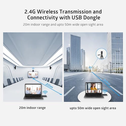 TOALLIN 1080P HD Wireless Webcam for PC, Built-in Noise-Canceling Microphone, Wireless Computer Camera for Video Conferencing, Live Streaming and Online Video Calls