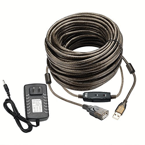 USB 2.0 A Male to A Female Extension Cable USB Active Repeater Cord with Built-in Signal Booster for Printer, Keyboard, Game Console, Loudspeaker, Oculus Rift, scanners(50 Feet with Led Light) - size: 50 Feet with Led Light