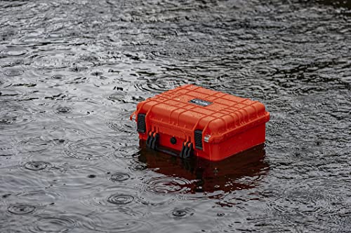 MEIJIA Portable All Weather Waterproof Camera Case With Foam,Fit Use of Drones,Camera,Equipments,Pistols,15.98x12.99x6.85inches - color: Orange