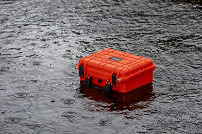 MEIJIA Portable All Weather Waterproof Camera Case With Foam,Fit Use of Drones,Camera,Equipments,Pistols,15.98x12.99x6.85inches - color: Orange