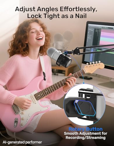 [2026 Upgrade]Custom Blue Yeti Shock Mount with Pop Filter - Elastic Suspension Design Reduces Vibration Noise, Shock Mount 100% Fits Blue Yeti, Matches Mic Boom Arm, with 3/8" to 5/8" Screw Adapter - size: Blue Yeti Shock Mount