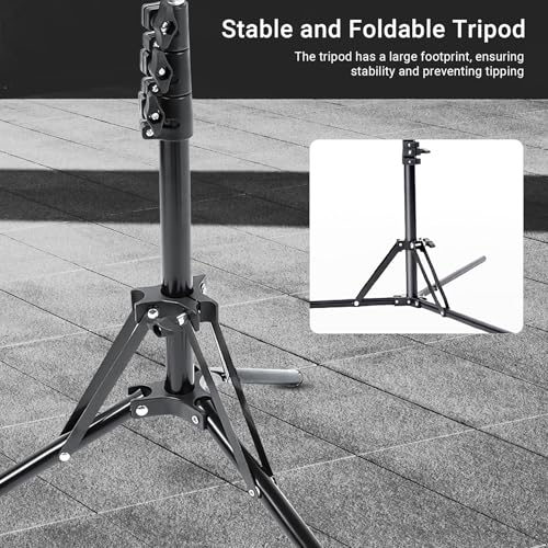 3600mAh Rechargeable Ring Light with Stand for Video Recording, Dimmable Lighting Tripod for iPhone, Square Light with Phone Holder for Content Creators, Selfie, Makeup, Live Streaming, TikTok