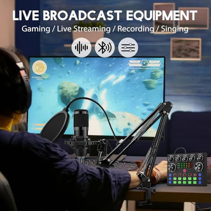 ALSO GO Podcast Equipment Bundle, Podcast Microphone Bundle with BM-800 Microphone & V8s Sound Card, Recording Studio Equipment for Singing, Gaming, Live Streaming and YouTube Tiktok - size: 1*BM800 Microphone
