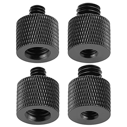 Camera Screw 1/4 Female to 3/8 Male Adapter, 3/8 Female to 1/4 Male Adapter 4 Pcs Thread Screw for Mic Stand, Tripod & Camera — 1/4-20 & 3/8-16 Male to Female
