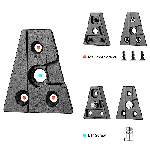 Fomito V-Lock Triangle Plate, Metal Alloy, Compatible with F970 Battery and V-Port Batteries, Includes Mounting Screws, Black（Two-piece Set） - color: Black, size: VK-V