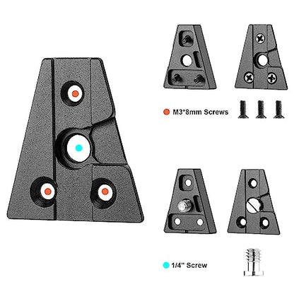 Fomito V-Lock Triangle Plate, Metal Alloy, Compatible with F970 Battery and V-Port Batteries, Includes Mounting Screws, Black（Two-piece Set） - color: Black, size: VK-V