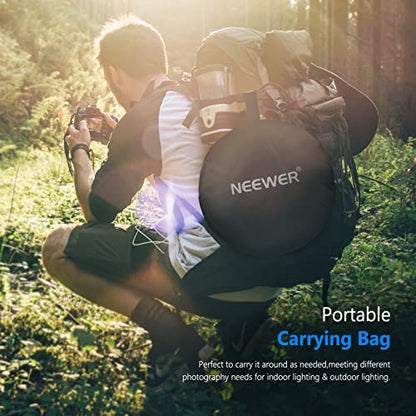 NEEWER 31"x47"/80x120cm Light Reflectors for Photography, Portable 5 in 1 Collapsible Multi Disc with Bag - Translucent, Silver, Gold, Black, White Diffuser for Studio and Outdoor Lighting - size: 31" x 47"