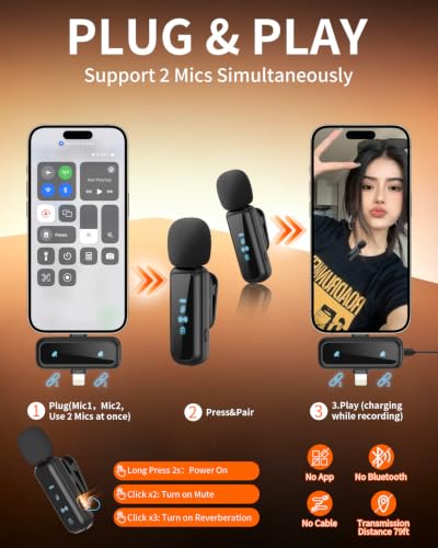 Vlogging Kit for iPhone/Android, 9" Flexible Tripod for iPhone with Light, Wireless Remote & Microphone, Adjustable Content Creator YouTube Starter Kit for TikTok/Recording/Live Streaming