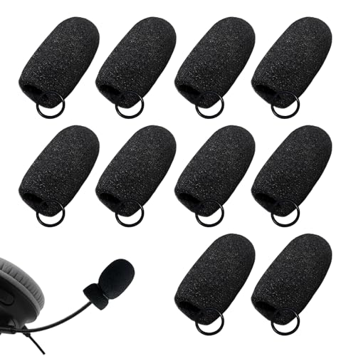 General Aviation Headset Pilot Headphone Headphone Mic Covers Foam with Rings(10Pack)