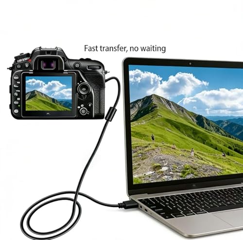 Replacement USB camera charging cable transmission sync data cable，compatible with Nikon Coolpix A300, A10, A100, UC-e16, UC-E23, L31, L32, Nikon SLR cameras D750, D7200,D3300, D300 (black 3.3FT)