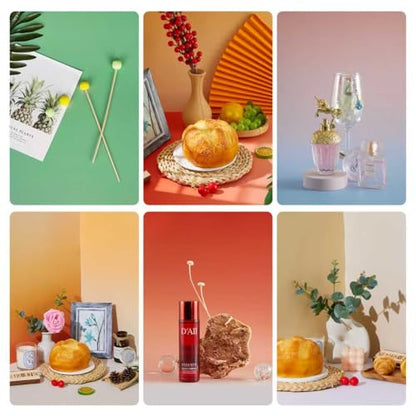 14x14 Inch Backdrop Board Kit, 2PCS Backgound Frame, 1PC Background Board, 6PCS Backdrop Paper, 6PCS Shadow Light Paper for Product, Food, Jewelery, Makeup Photography Shooting - size: 14x14inch