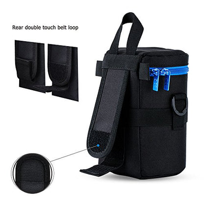 JJC Deluxe Lens Case Pouch Bag for Canon EF 24-70mm f2.8L USM/EF 50mm f1.2L USM/EF 85mm f1.2L II USM, Tamron SP 70-300mm f4-5.6 A005, Sigma APO DG 70-300mm f4-5.6 & More Lens below 3.9" x 6.5"(D x L) - size: XL Size