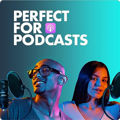Movo PodPak4T 4-Pack Universal XLR Podcast Microphone Bundle- Includes 4 Cardioid Condenser Mics, Desktop Mic Stands, Pop Filters, Shock Mounts, and Cables for Podcast Equipment - style: 4 Pack