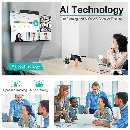 TB5 Video Conferencing System - Zoom Certificated, Ultra 4K Pro Audio and Video Conference Room Camera with 4 Microphone Arrays & Stereo Speakers, 120° Wide Angle Webcam for TV/Meeting Room