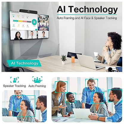 TB5 Video Conferencing System - Zoom Certificated, Ultra 4K Pro Audio and Video Conference Room Camera with 4 Microphone Arrays & Stereo Speakers, 120° Wide Angle Webcam for TV/Meeting Room
