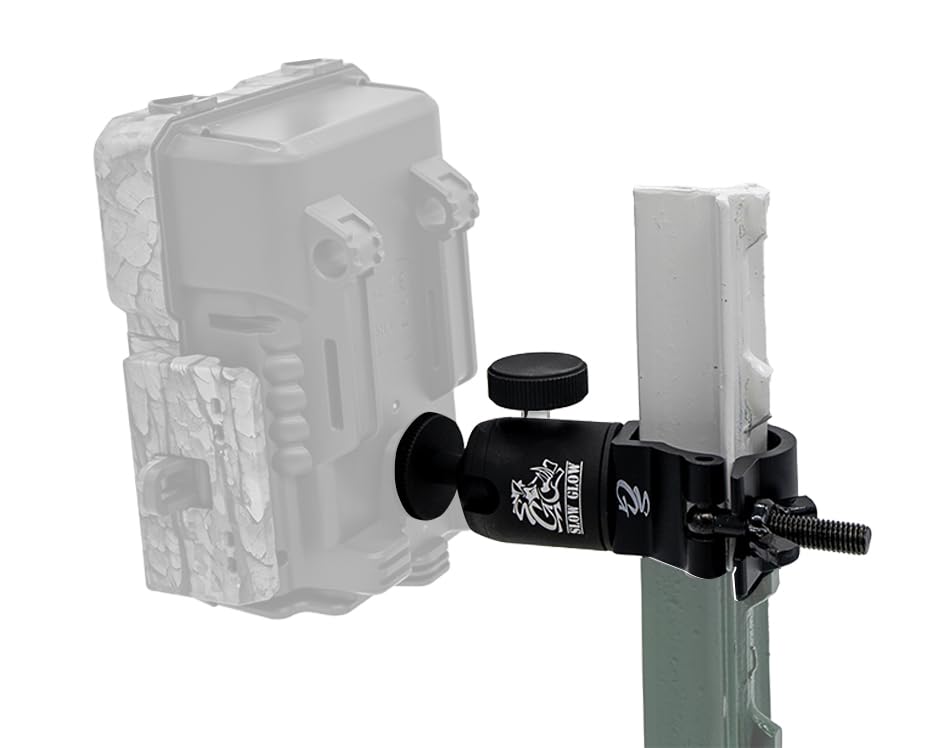 Slow Glow Maverick T-Post Camera Mount for Trail Cameras and Solar Panels 360° Adjustable Ball Head for the Perfect Angle