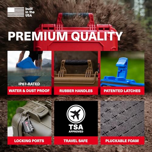 Condition 1 18" Medium Waterproof Hard Case with Foam, Model 801, Portable Protective Storage, Box for Travel, Tactical Gear, Made in USA, 18.36"x13.70"x 7.03" Yellow - color: Yellow
