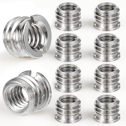 SynHHergyx 10 PCS 1/4"-20 Female to 3/8"-16 Male Tripod Adapter Reducer Bushing Converter Screw Adapter for DSLR Camera Monopod Stand