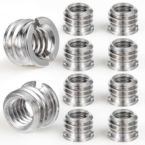 SynHHergyx 10 PCS 1/4"-20 Female to 3/8"-16 Male Tripod Adapter Reducer Bushing Converter Screw Adapter for DSLR Camera Monopod Stand