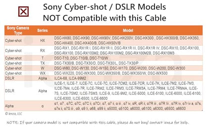 USB PC Data Transfer Battery Charger Cable for Select Sony Cybershot DSC-H200 DSC-H300 DSC-W370 DSC-W800 DSC-W830 DSC-W310 (Check Product Description for List of Compatible Models Before Buying)