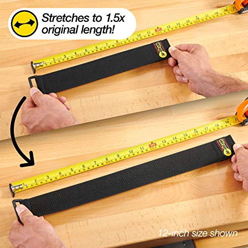 Super-Stretch Wrap-It Storage Straps - 12" (8 Pack) - Elastic Hook and Loop Cinch Straps - color: Black, size: 12" (8 Pack)