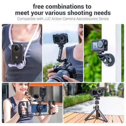 JJC Osmo Action 5 Cold Shoe Adapter Mount for DJI Osmo 360 Action 5 Pro 4 3 Accessories, 180° Angle Adjustable, Detachable Camera Monitor Mount w. 1/4 Screw Hole, Magnetic Quick Release Tripod Adapter - color: Hot Shoe/Cold Shoe Adapter