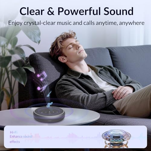 Conference Speakerphone, 3 AI Mics 360 Voice Pickup, Smart Noise Cancelling, Portable Speaker for Video Calls, Home Office & Small Team Meetings - color: FreeChat 101(3 Mics)