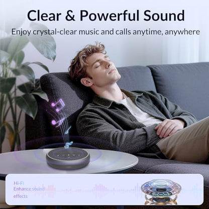 Conference Speakerphone, 3 AI Mics 360 Voice Pickup, Smart Noise Cancelling, Portable Speaker for Video Calls, Home Office & Small Team Meetings - color: FreeChat 101(3 Mics)