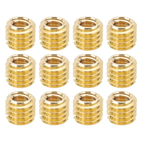 PATIKIL 1/4" Female to 3/8" Male Convert Screws Adapter, 12 Pcs Tripod Thread Adapter Mount for Camera Monopod Video DSLR SLR Mic Stand, Gold