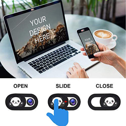 Laptop Camera Cover Slide 3 Pack Ultra Thin Slide Laptop Camera Cover for Echo Show, Computer, Tablet, Chromebook, PC - Panda - color: Panda 3