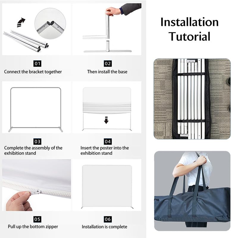 Customize Trade Show Display Holder Tension Fabric for Backdrop Frame and Banner - Double-Sided Printing 20×7.5 FT - color: Tension Fabric Display, size: 20×7.5 FT