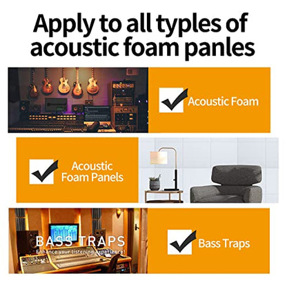Focusound 300 Pack Yellow Point Double-Sided Adhesive Dots for Acoustic Soundproofing Foam Panels