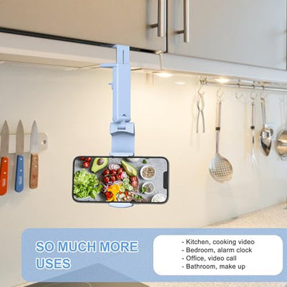 Perilogics Airplane Phone Holder Mount Universal in Flight Hands Free Viewing with Multi-Directional Dual 360 Degree Rotation (Blue) - color: Blue