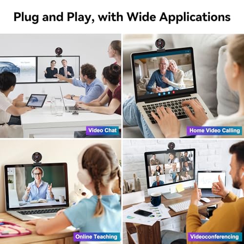 2K Webcam for pc with AI,Web Camera/8X Digital Zoom Computer Camera with USB 3.0/HDR/Dual Noise-Cancelling Mics，Zoom/Teams/Skype/Facetime/Meeting - size: 2K webcam