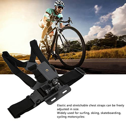 Qiilu Chest Harness Phone, Mobile Phone Chest Mount Adjustable Cellphone Selfie Chest Mount Harness Strap Holder with Cell Phone Clip Holder Compatible with Most Smartphones