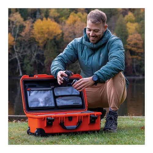 NANUK 935 Pro Photo Kit – Waterproof Travel Camera Hard Case with Padded Dividers and Wheels, 22” x 14” x 9” - Dustproof and Impact Resistant, Airline Carry-On Approved – Red | 22 X 14 X 9 in Exterior, Padded Divider Plus Lid Organizer, Nk-7 Resin, Polyur