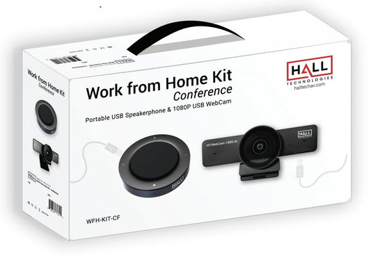 Hall Technologies HT-WFH-CF (Work for Home Kit - 4K AI Enabled, Auto Framing Camera, and Smart Docking Speakerphone)