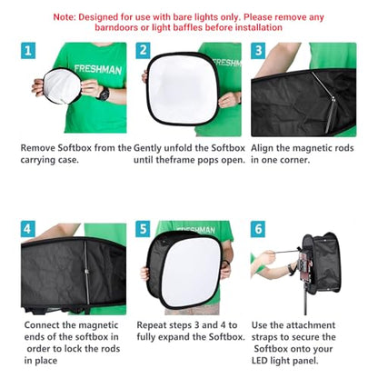 NEEWER 2 Pack LED Light Panel Softbox for 660 480 Video Light, Outer 16.3"x6.5", Inner 9.8"x8.7" Foldable Diffuser for Photo Studio Shooting - style: 2 Pack