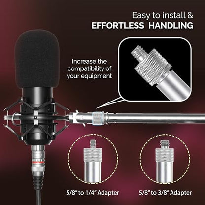 IXTECH Mic Stand Adapter Set 8 pc - Metal Tripod Adapters Female-Male 5/8-3/8, 3/8-5/8, 5/8-1/4, 1/4-5/8 ADP02 Silver - color: Silver