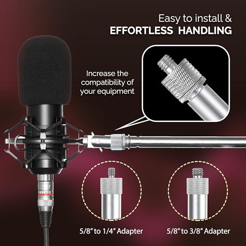 IXTECH Mic Stand Adapter Set 8 pc - Metal Tripod Adapters Female-Male 5/8-3/8, 3/8-5/8, 5/8-1/4, 1/4-5/8 ADP02 Silver - color: Silver