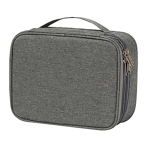 Cable Bags Organizer - 3 Tier Bag for Storing Electronics | Large Capacity Organizer Bag for Cables, Camera, Hard Drives, Batteries, Chargers - color: Gray
