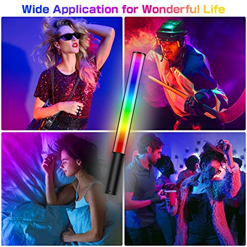 RGB Video Light Wand, Handheld Multi Color LED Tube Light Stick with Remote Control, Dimmable 2500K-6500K CRI97+ Full-Color LED Light with 2500mAh Rechargeable Battery, 12 Light Scenes