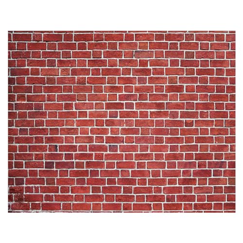 VitalCozy 10 x 8 ft Brick Wall Backdrop for Photoshoot Polyester Fabric Red Brick Backdrop Background for Fireplace Home Decoration Newborn Birthday Party - color: Red, size: 10 x 8 ft